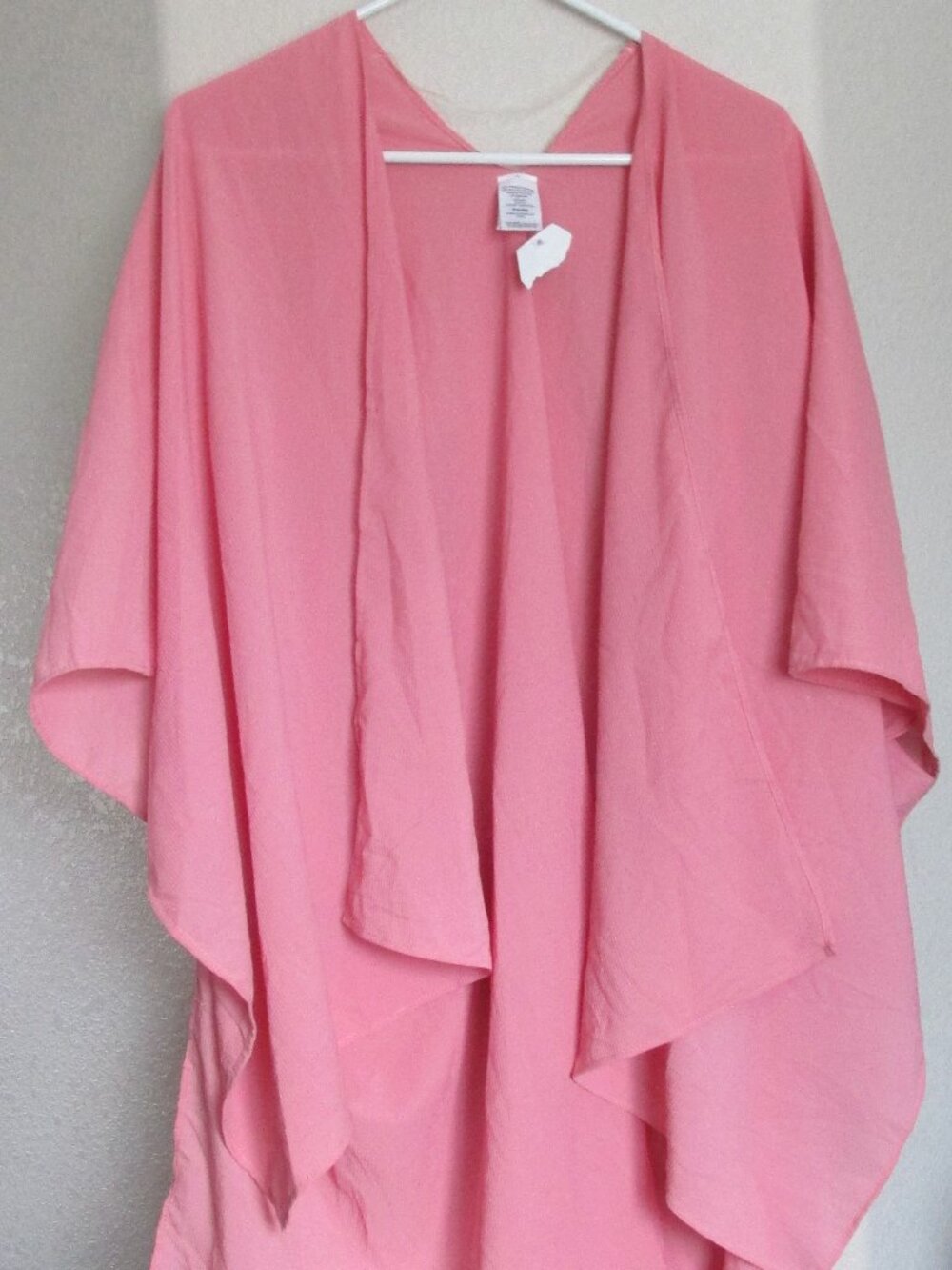 Open Front Kimono Cardigan Draped Cover Up Sweater Womens One Size Pink Top